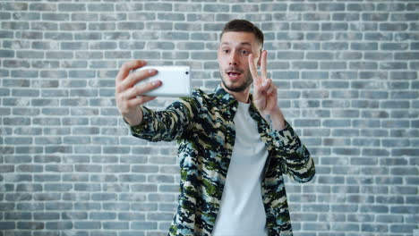 man taking a selfie