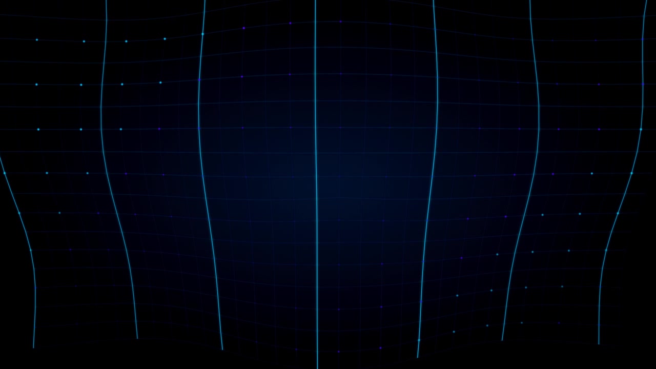 Abstract Digital Grid Background with Pulsing Light Nodes