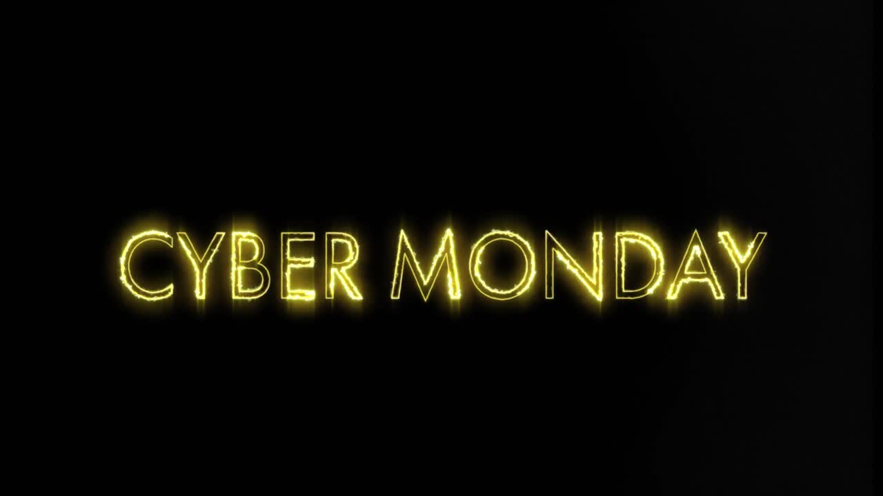 lunes cibernético en fondo negro 4k