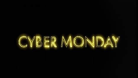 lunes cibernético en fondo negro 4k