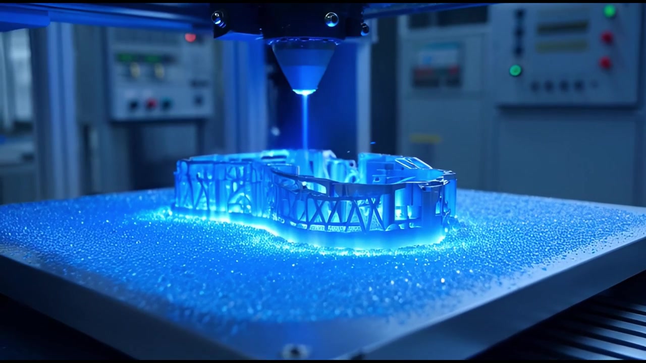 Industrial Metal 3D Printer Creating a Complex Component