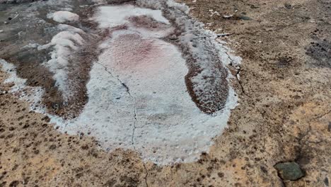 hcfc type fire extinguisher was sprayed on the cement cast floor and caused freezing to occur