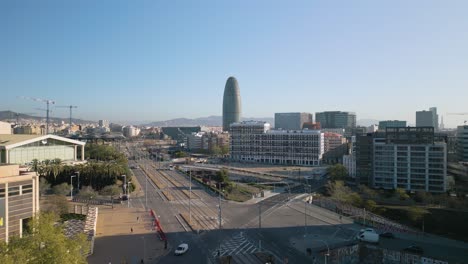 Torres-Glories-–-Höchstes-Gebäude-In-Barcelona,-Spanien