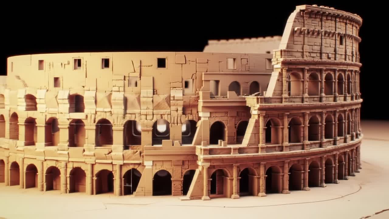 Intricate Model of an Ancient Amphitheater: Showcasing Architectural Brilliance Through Detailed Design and Realistic Textures in Stunning Visuals