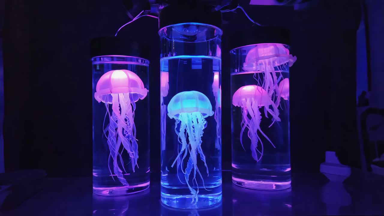 Glowing Jellyfish Aquarium Display
