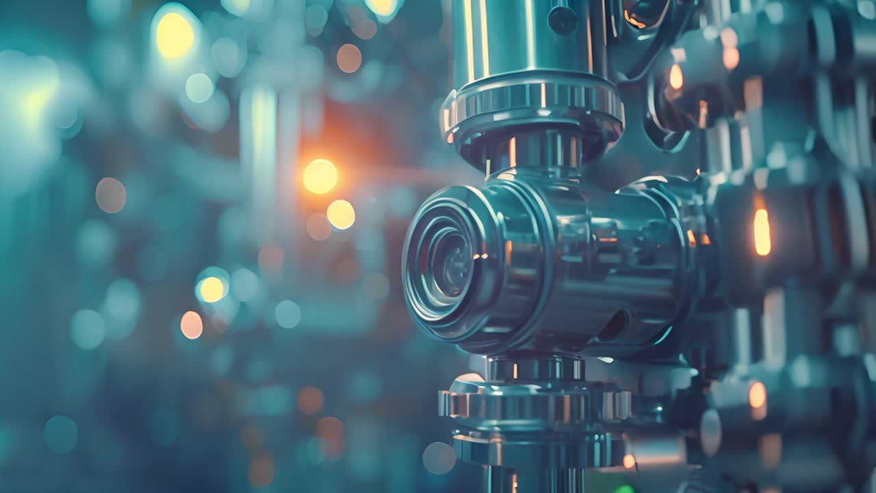 Advanced Industrial Machinery with Bokeh Lights