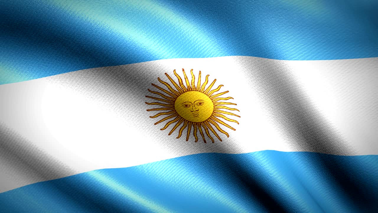 bandera argentina. animación de bucle sin costuras. video de alta definición en 4k