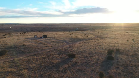 Tiny-home-drone-view-of-tiny-home-in-Arizona-desert