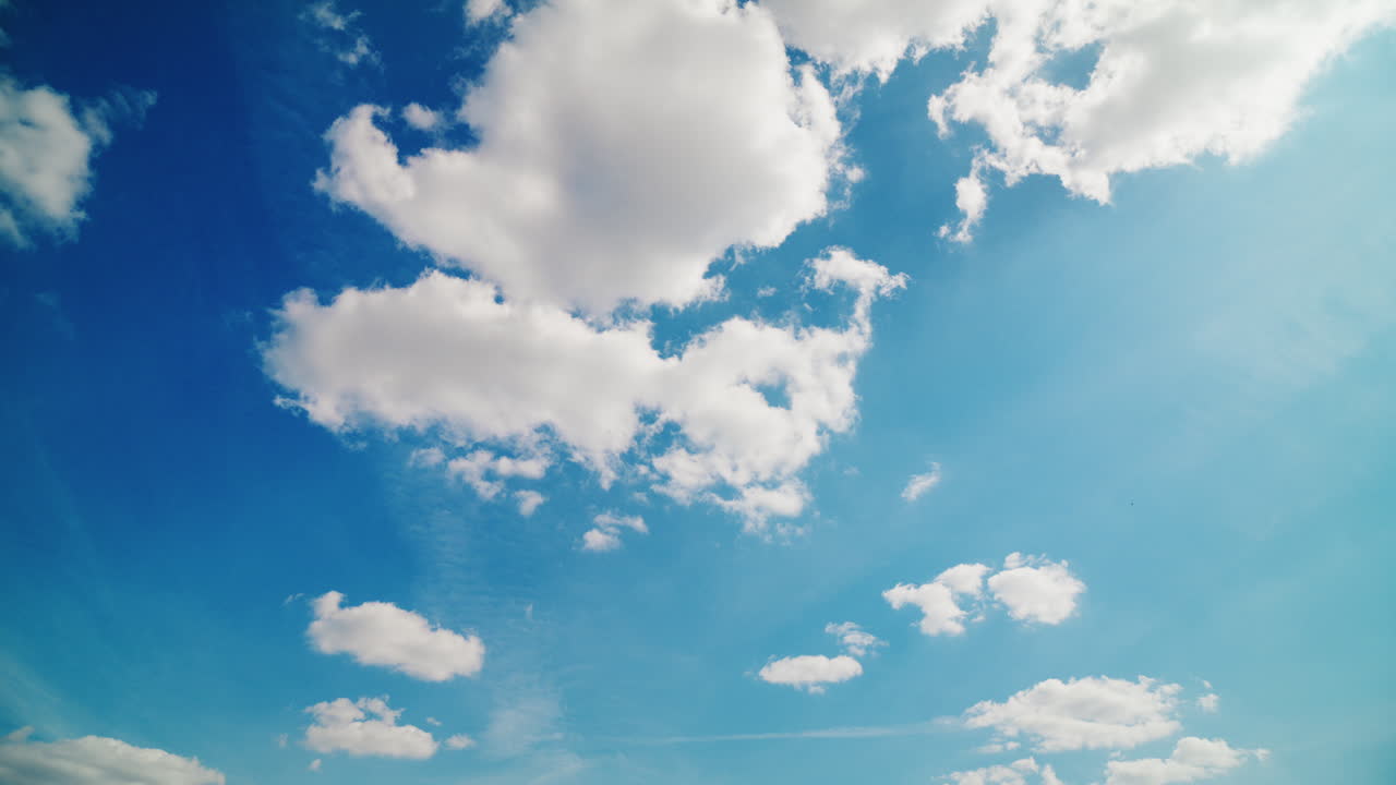 Time-lapse of Summer Clouds Against Blue Sky