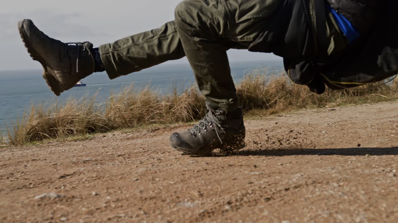 Sliding while paragliding at Zoutelande beach in the Netherlands, captured in super slow motion
