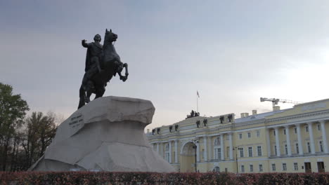 timelapse the bronze horseman wide shot