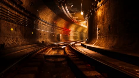 viejo y oscuro túnel de metro abandonado