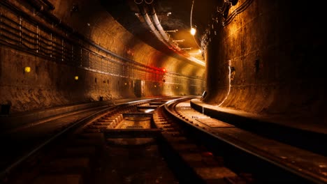 viejo y oscuro túnel de metro abandonado