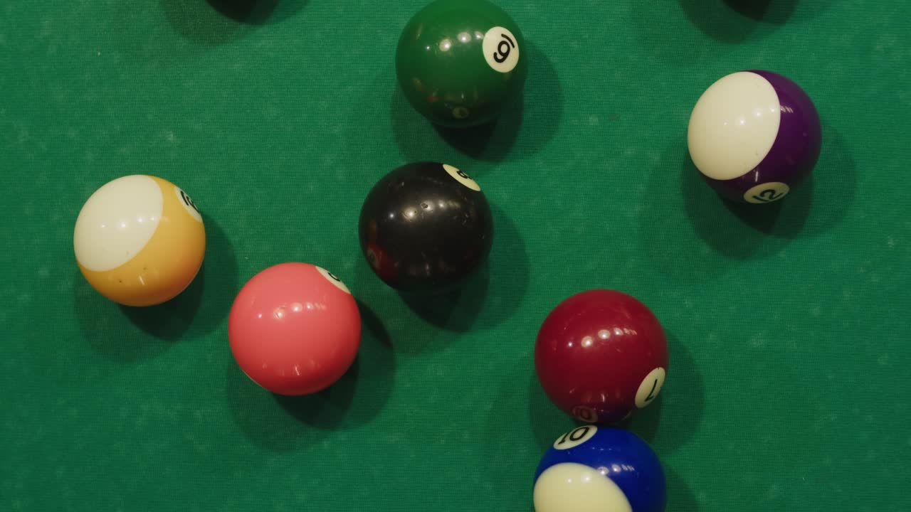 Pool Table with Balls in Motion