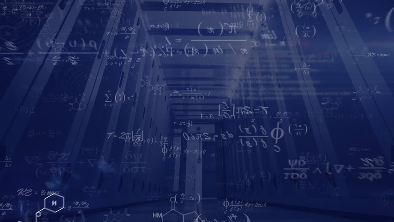 Animation of mathematical data processing over computer servers