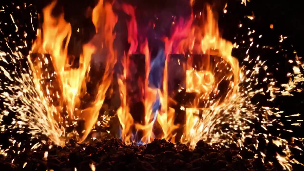 En slående visuel repræsentation af 'VIP'-akronymet opslugt af flammer, der viser et fængslende samspil mellem ild og mørke, symboliserende eksklusivitet og intensitet.
