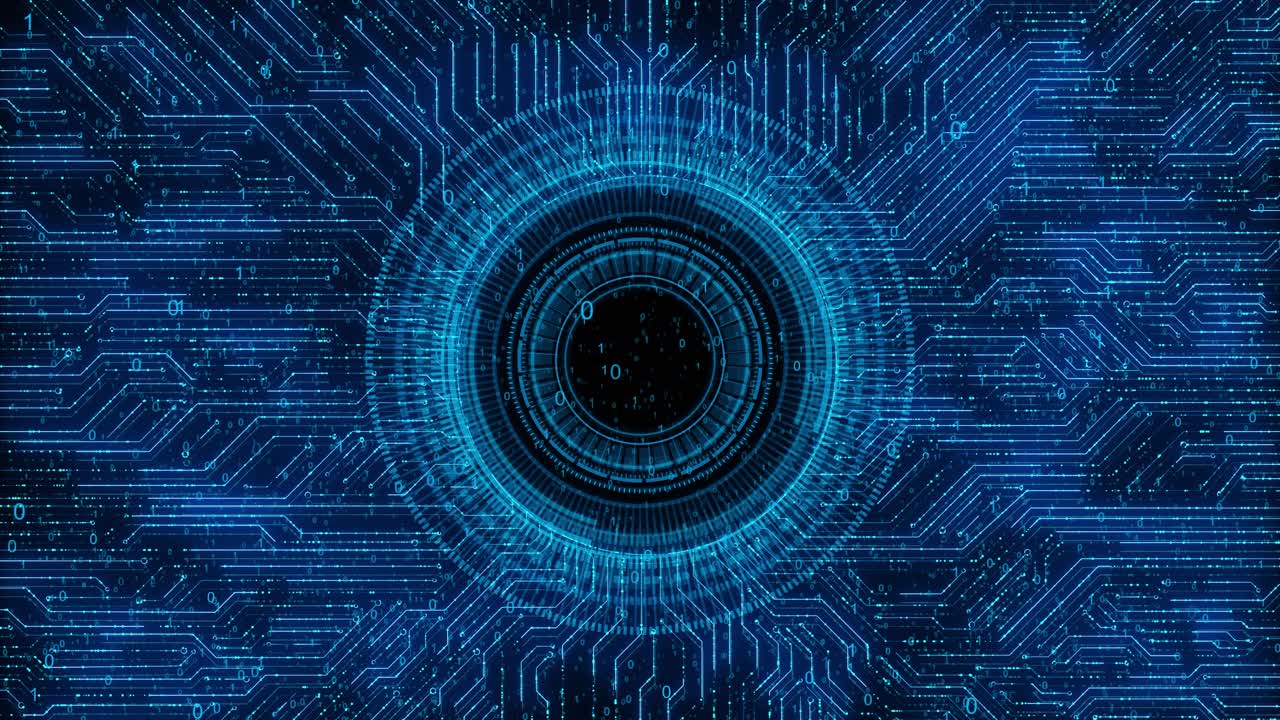 Futuristic circuit board copy space animation computer data technology background ai artificial