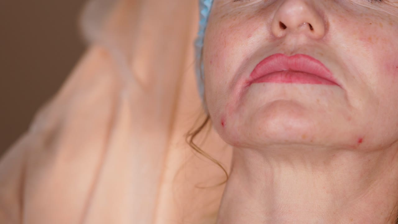 Cosmetic Procedure on a Woman's Face