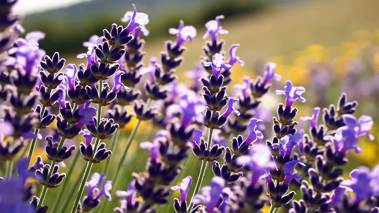 Vibrante campo di lavanda e fiori selvatici