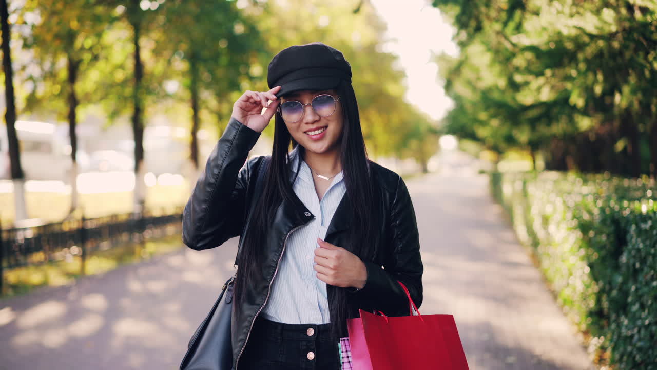 Woman Shopping in the Park