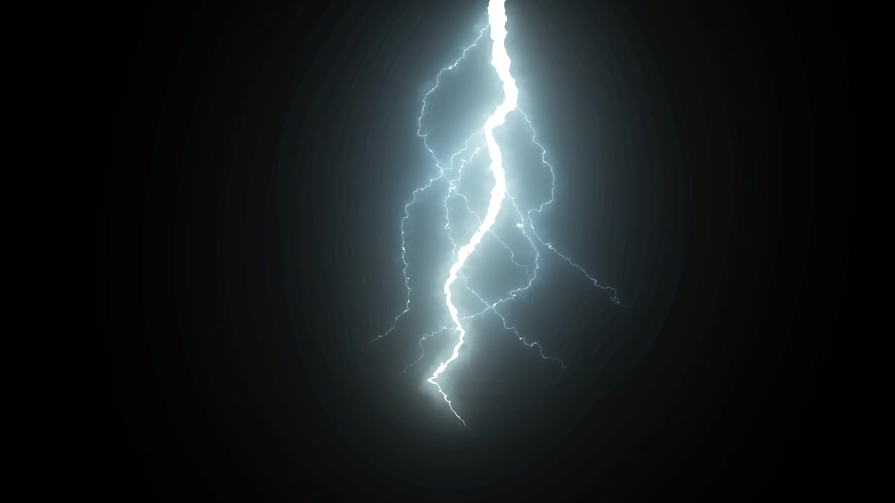 Brillantes relámpagos eléctricos sobre fondo negro