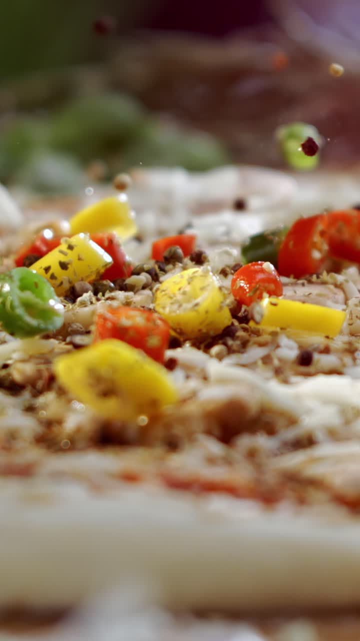 Fresh Pizza with Colorful Peppers