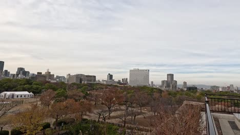 static view of a city skyline with changing light