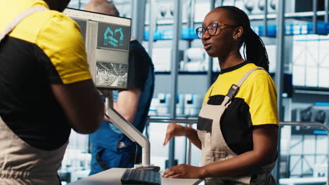 industry 4.0 solar panels plant engineers work together to develop prototypes