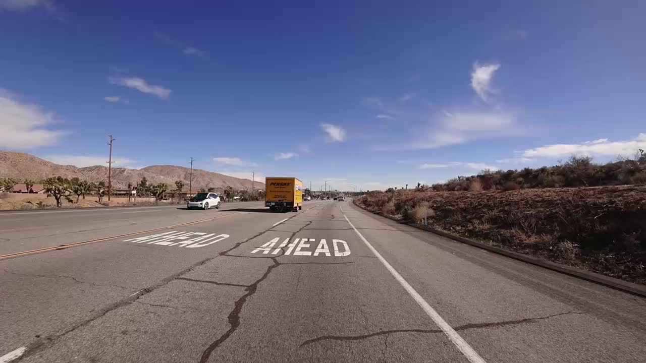 timelapse roadtrip through rural towns in california desert