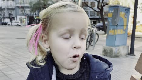 child getting hungry after walking outdoor