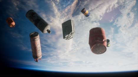 contaminación de la atmósfera del planeta tierra y el espacio