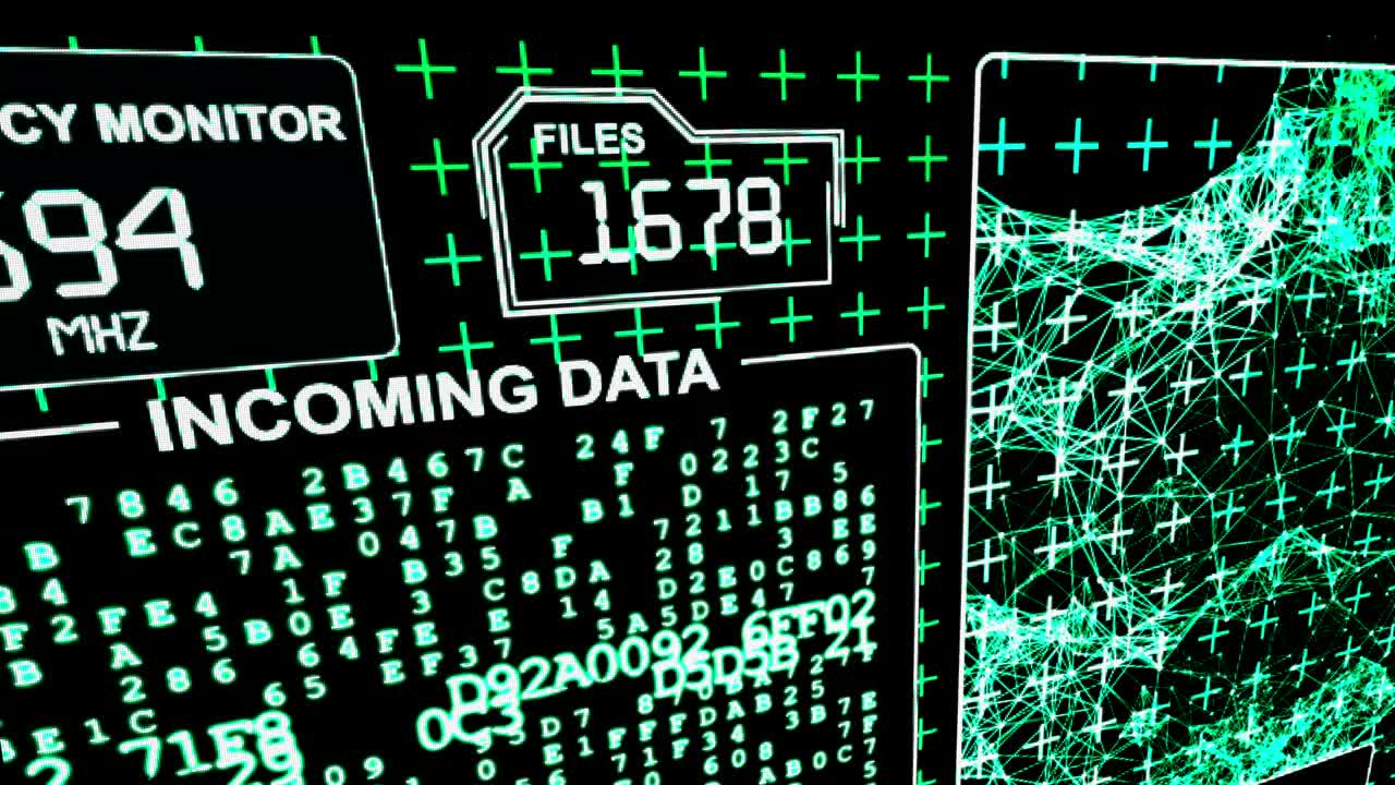 Computer HUD Futuristic technological interface background - green gamma