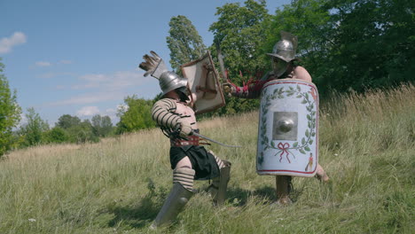 roman gladiators in training