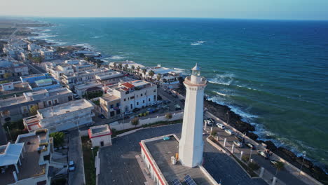 an aerial view of a lighthouse near the adriatic sea