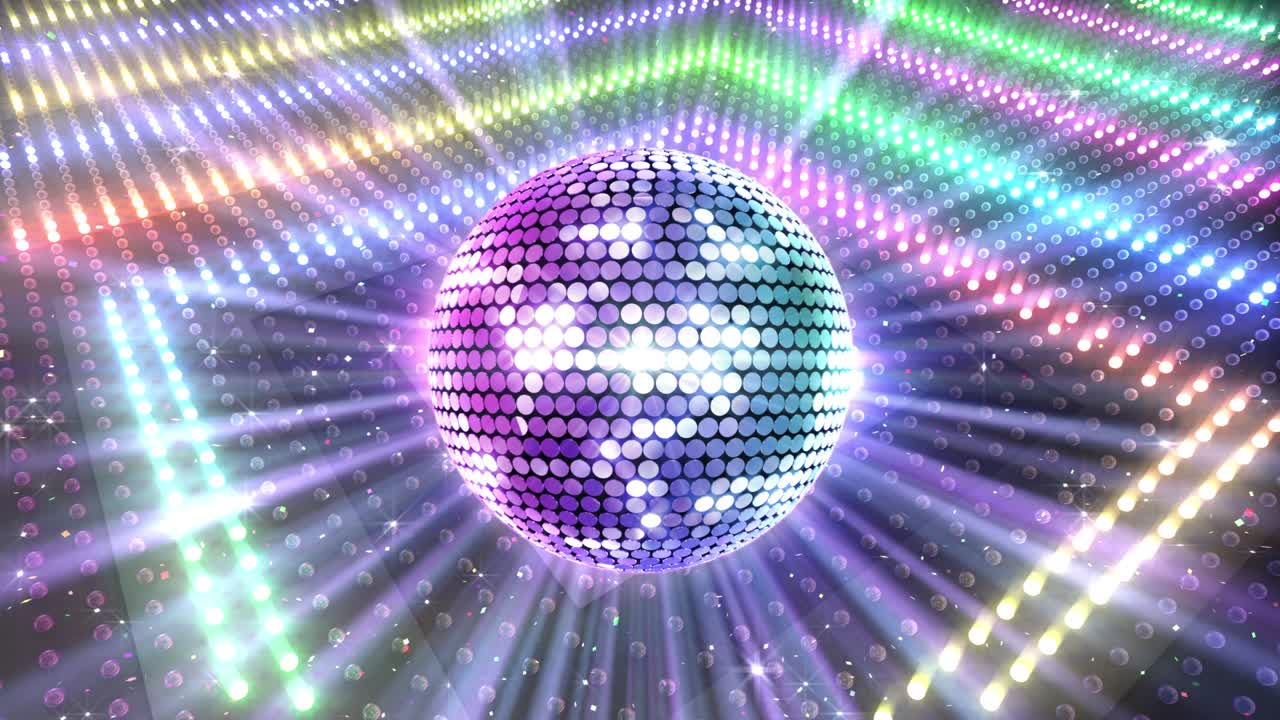 Mirror Ball Disco Lights Club Dance Party Glitter Background