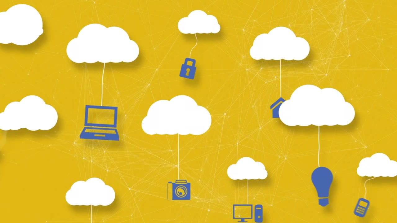 Cloud computing-netværkskoncept med ikoner og forbindelser