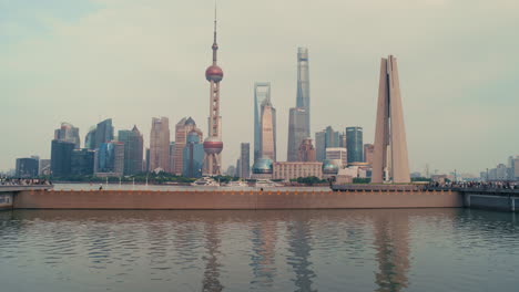 sunset skies over pudong – a moment of golden transition before the city lights up.