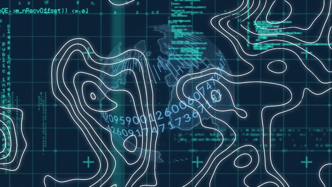 데이터 처리 및 연결 네트워크의 애니메이션 오버 밀