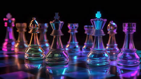 neon chess pieces