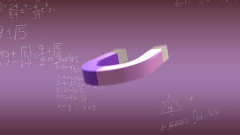 animación de imán de herradura sobre el procesamiento de datos matemáticos