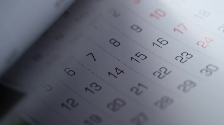 Close-up of a Calendar Pages