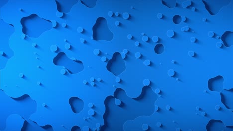 a blue animation of abstract, overlapping shape layers that are fast-paced and randomly move on top of each other, casting dramatic shadows over one another, creating a hypnotic 3d effect