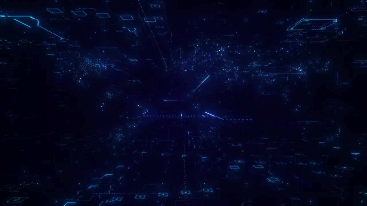 Futuristic Digital Matrix Fly Through