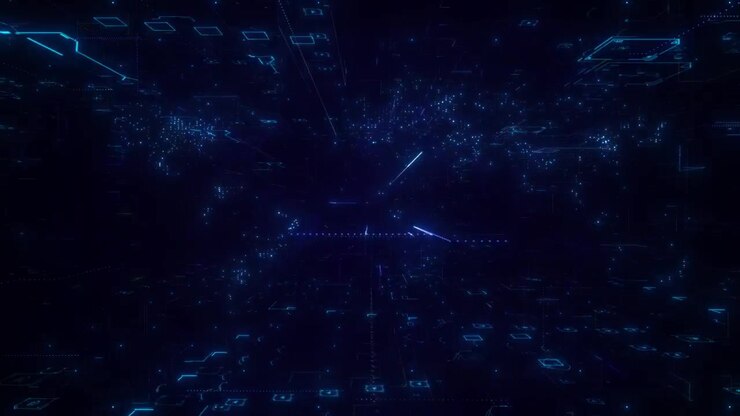 Volo Attraverso Matrice Digitale Futuristica