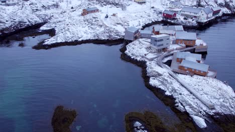 serene picturesque village unveiled with blanket of snow and sea water