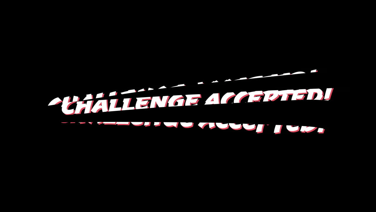 도전 단어가 쓰여져 있고  ⁇ 은 선이 통과하고 있습니다.