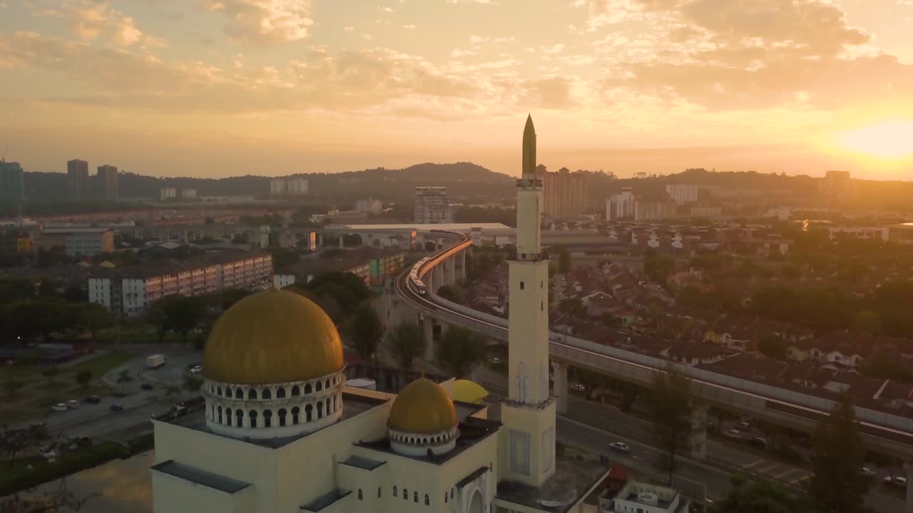 Drone view of  Mosque at Residential Area