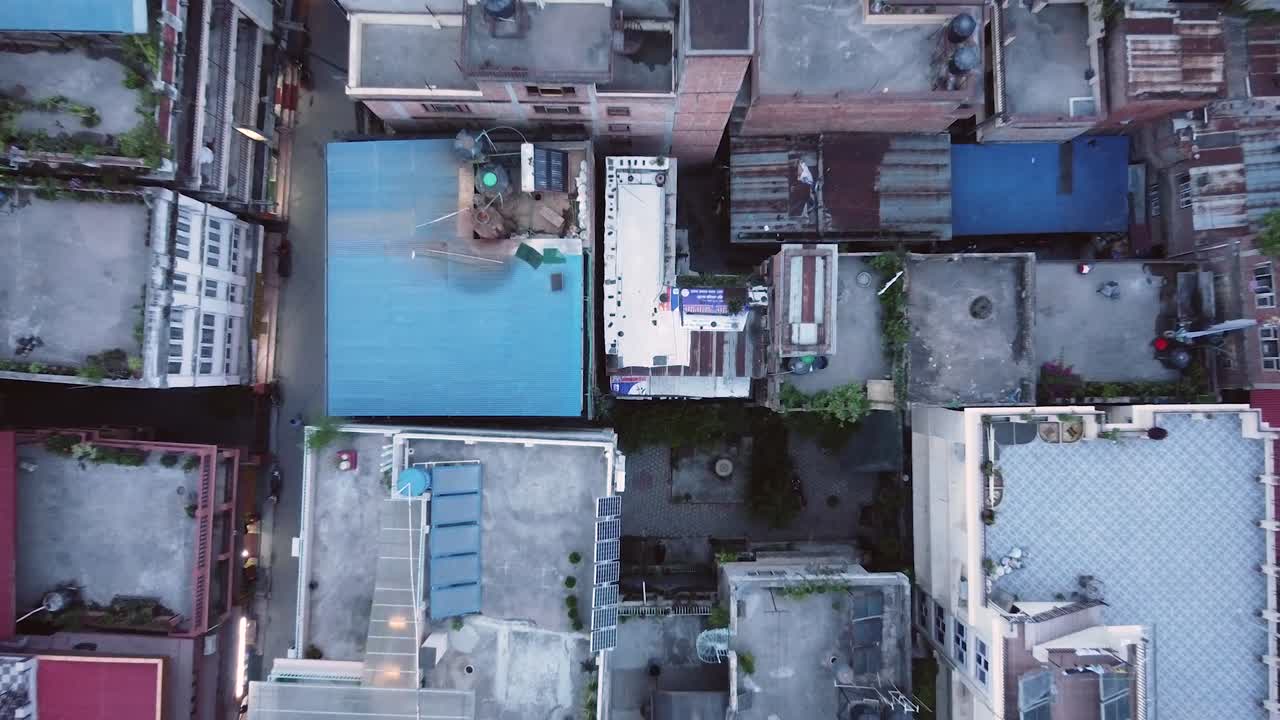 Colorful tall buildings in Kathmandu, Nepal