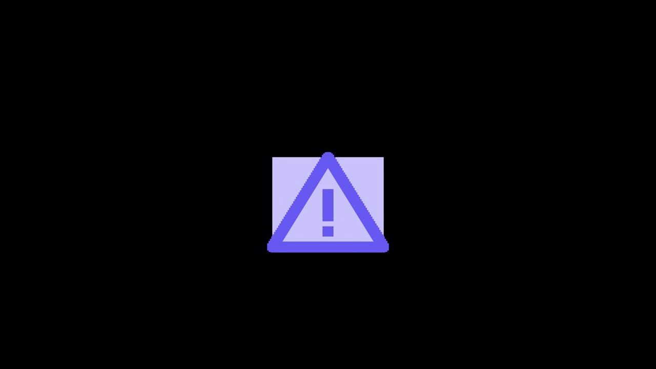 Animated Warning Sign Icon on Dark Background