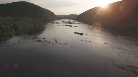 rocky river bed of a valley river